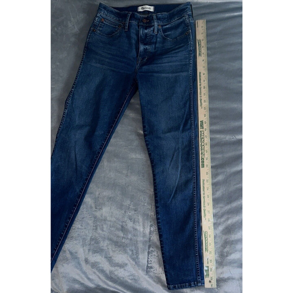 Madewell 9" High Rise Skinny Jeans Stretch Blue Denim Dark Wash Womens Size 28 - Picture 4 of 7